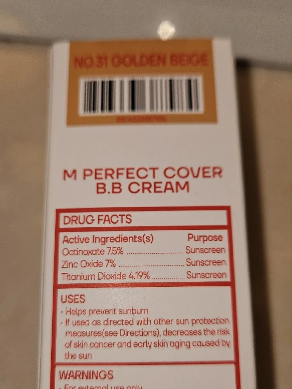 MISSHA M Perfect Cover BB Cream - Warm Orange Shade